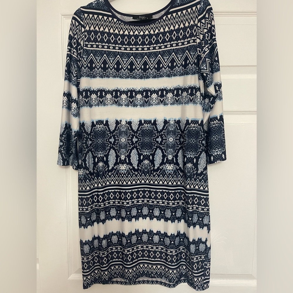 Blue and White Tiana B size Large Woman’s Dress